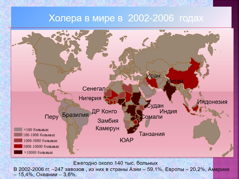ЮАР ДР Конго Танзания Сомали Судан Нигерия Индия Сенегал Китай Иран Индонезия Бразилия Перу